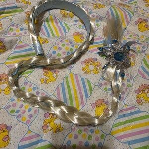 Elsa Frozen Headband For Costume Blonde Braided Hairpiece Halloween Cosplay